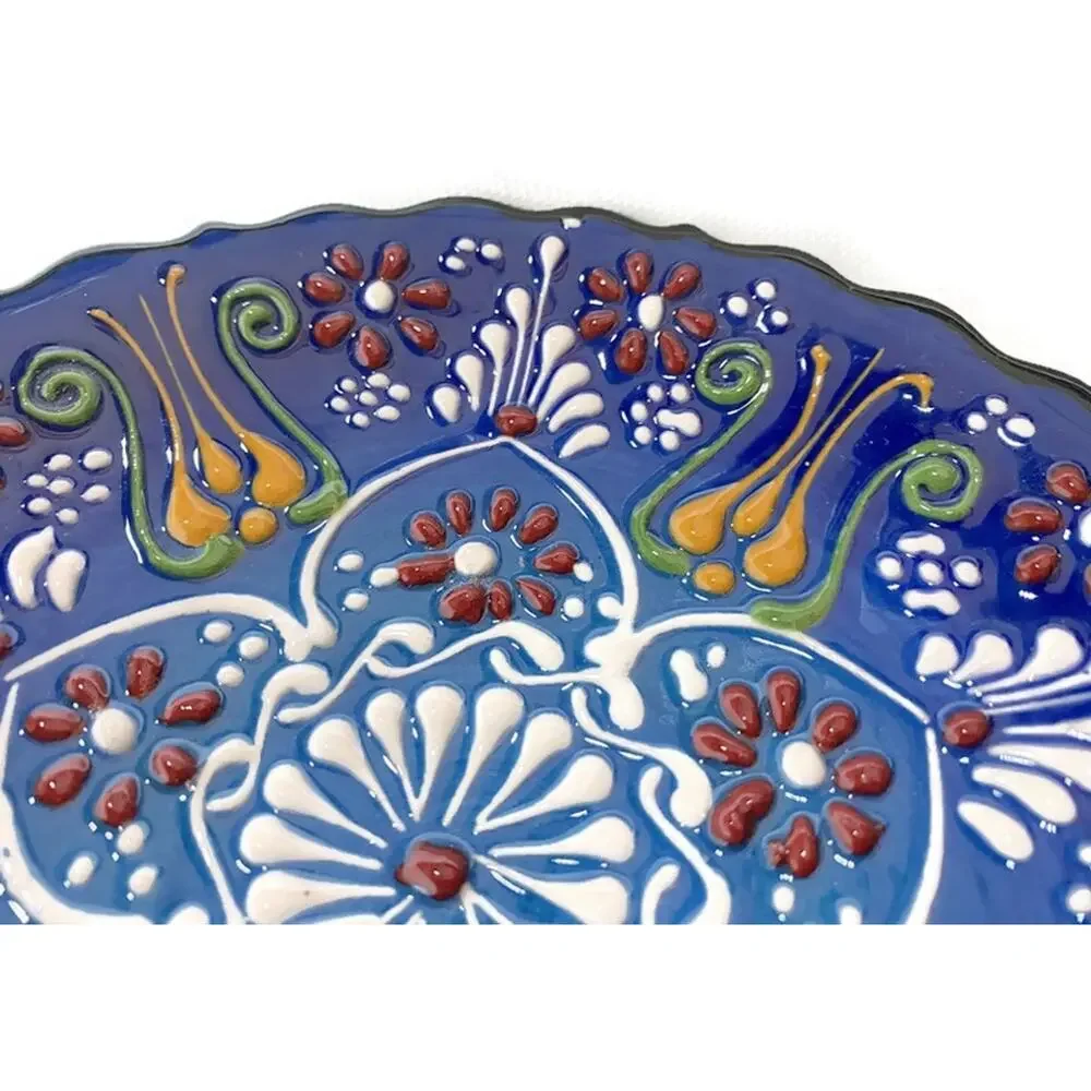 Pintado a Mano Hand Painted Ottoman Floral Plate Multicolor 7